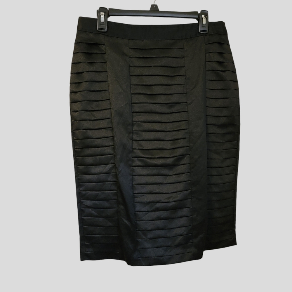 Worthington Satin Skirt Women’s 10 Formal Tuxedo pleats lined